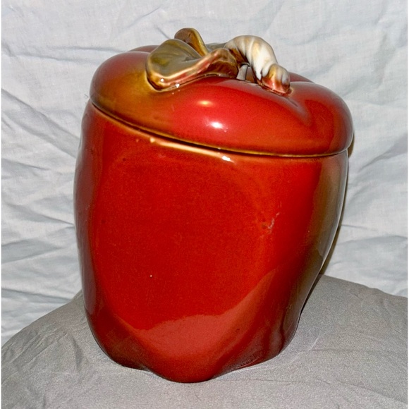 ❤️ 2 Set Vintage Ceramic APPLE Kitchen Canister/Jar Container - Picture 2 of 14